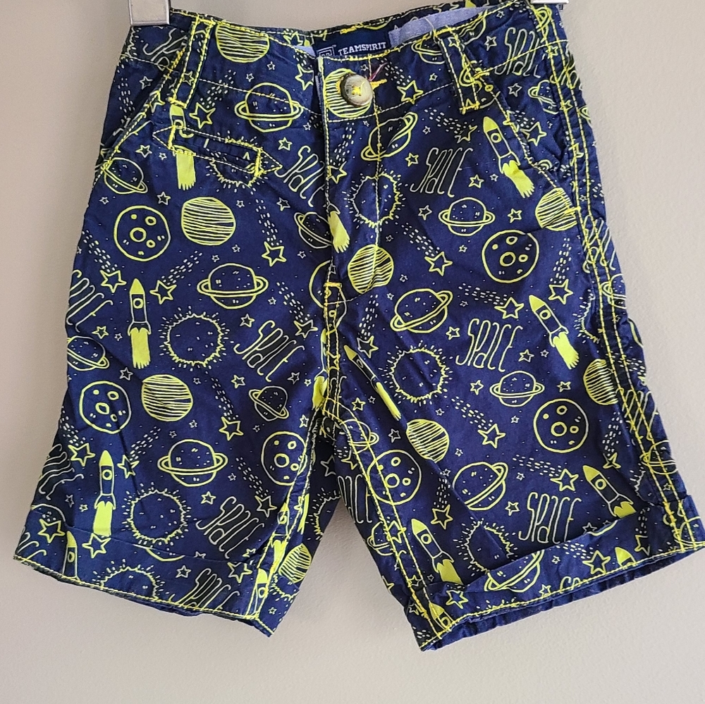 Space themed navy shorts